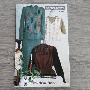 Vintage 90s Quilted Vest Sewing Pattern Strip Quilting by Sew Mini Pieces #824